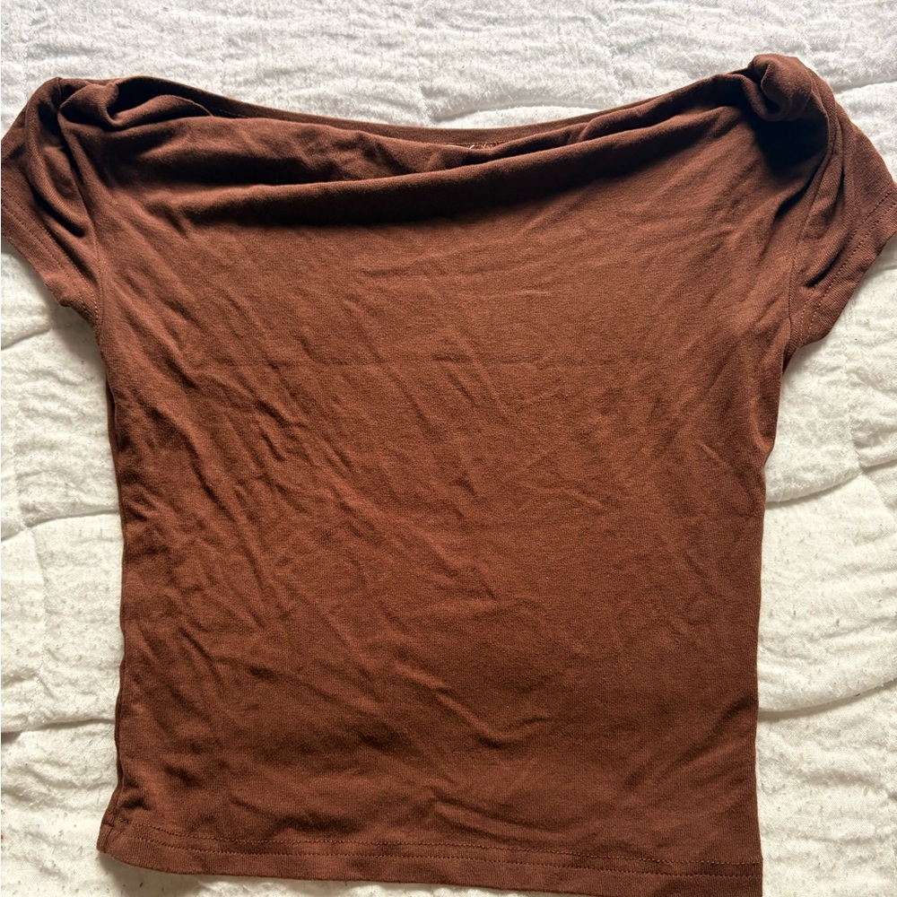 Brown Off-Shoulder Women's Top